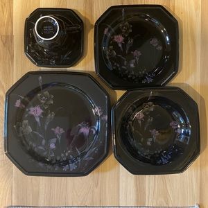 Vtg Mikasa ‘Ebony Meadow’ 36 pc Set